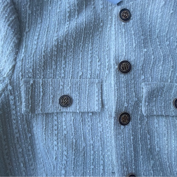 ASTR COVINA CREAM TWEED GOLD BUTTON DETAIL CROPPED JACKET FULLY LINED SZ MED - Picture 9 of 12